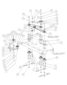 Fabricated Deck Spindle Assembly Diagram and Parts List for M60-KW 53AI8CTX750-25-HP-OHV Cub Cadet Lawn Tractor